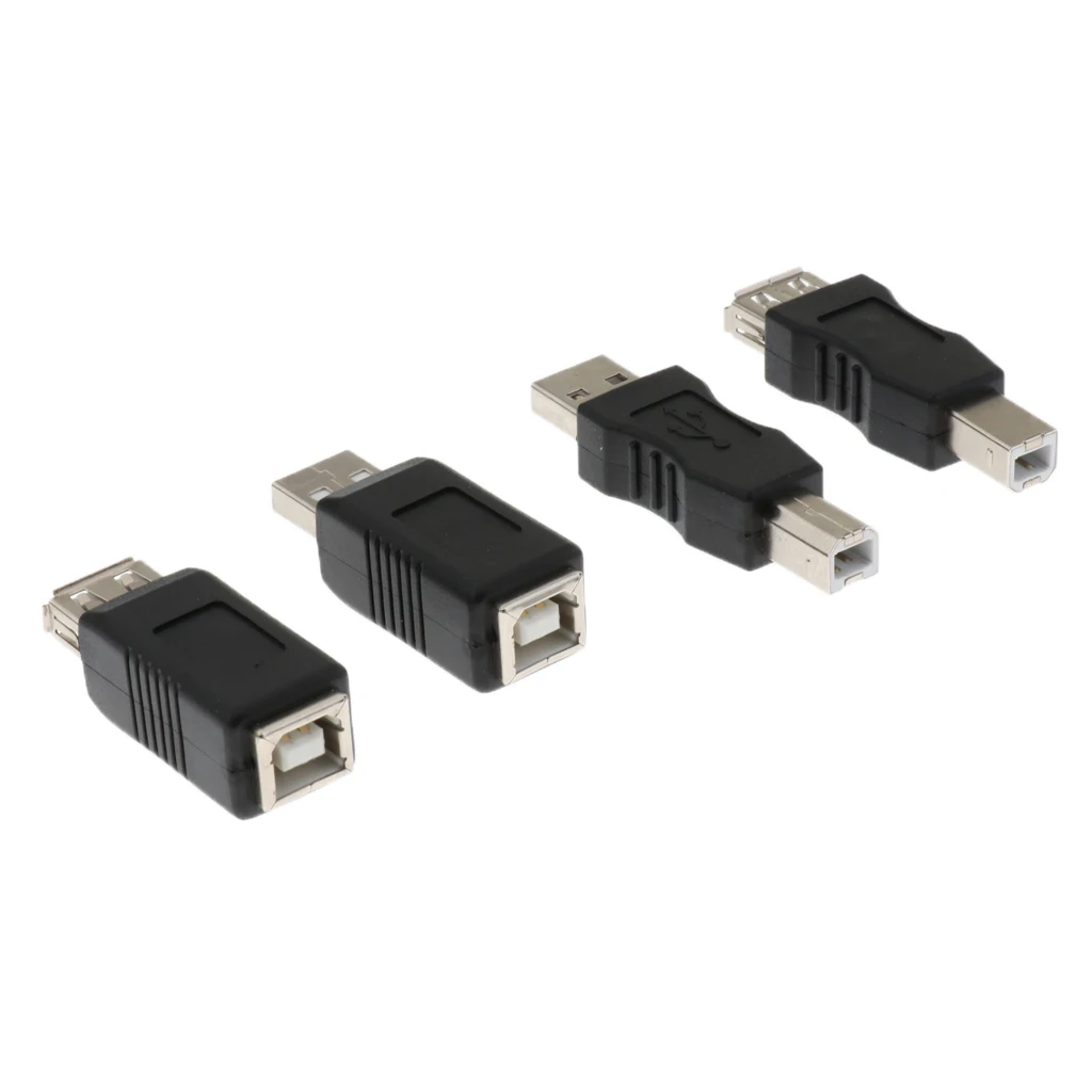 

MagiDeal 4 in 1 USB Type A to Type B Connector Adapter Converter for Printer Scanner USB Printer Connector Adapter