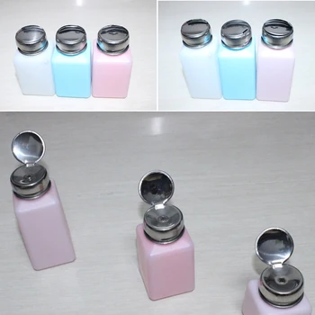 

1 Pcs 200ML Nail Polish Remover Empty Bottle Push Down Pump Dispensers Lip Eye Makeup Remover Liquid Bottle