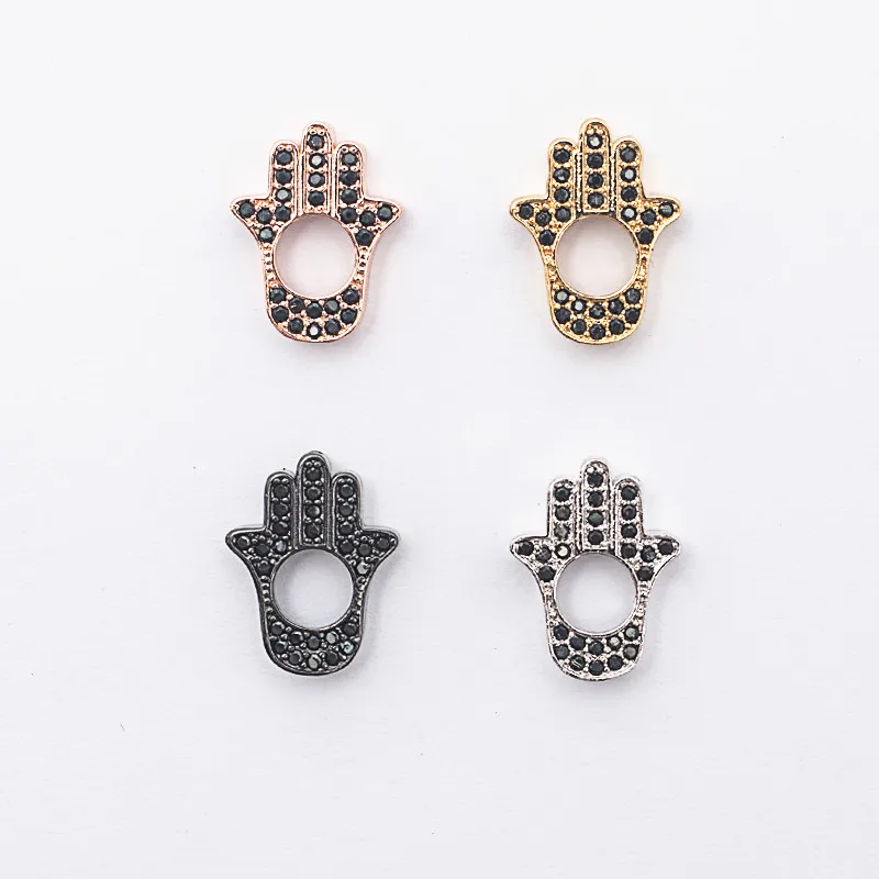 

18*14mm Palm High Quality DIY Bracelet Beads Jewelry Accessories Necklace Pendant Copper Zirconia Hollow Miro Pave Cz Hole