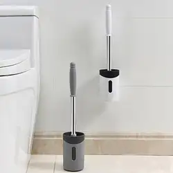 Домашний туалетный ершик полный угол обеззараживания мягкая щетка с длинной ручкой Чистящая Щетка для туалета Бесплатная удар набор щеток