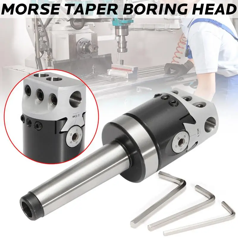 

MT3-M12 Morse Taper Boring Head 50MM Depth 150MM With 3 T-WRENCH Taper Shank #35