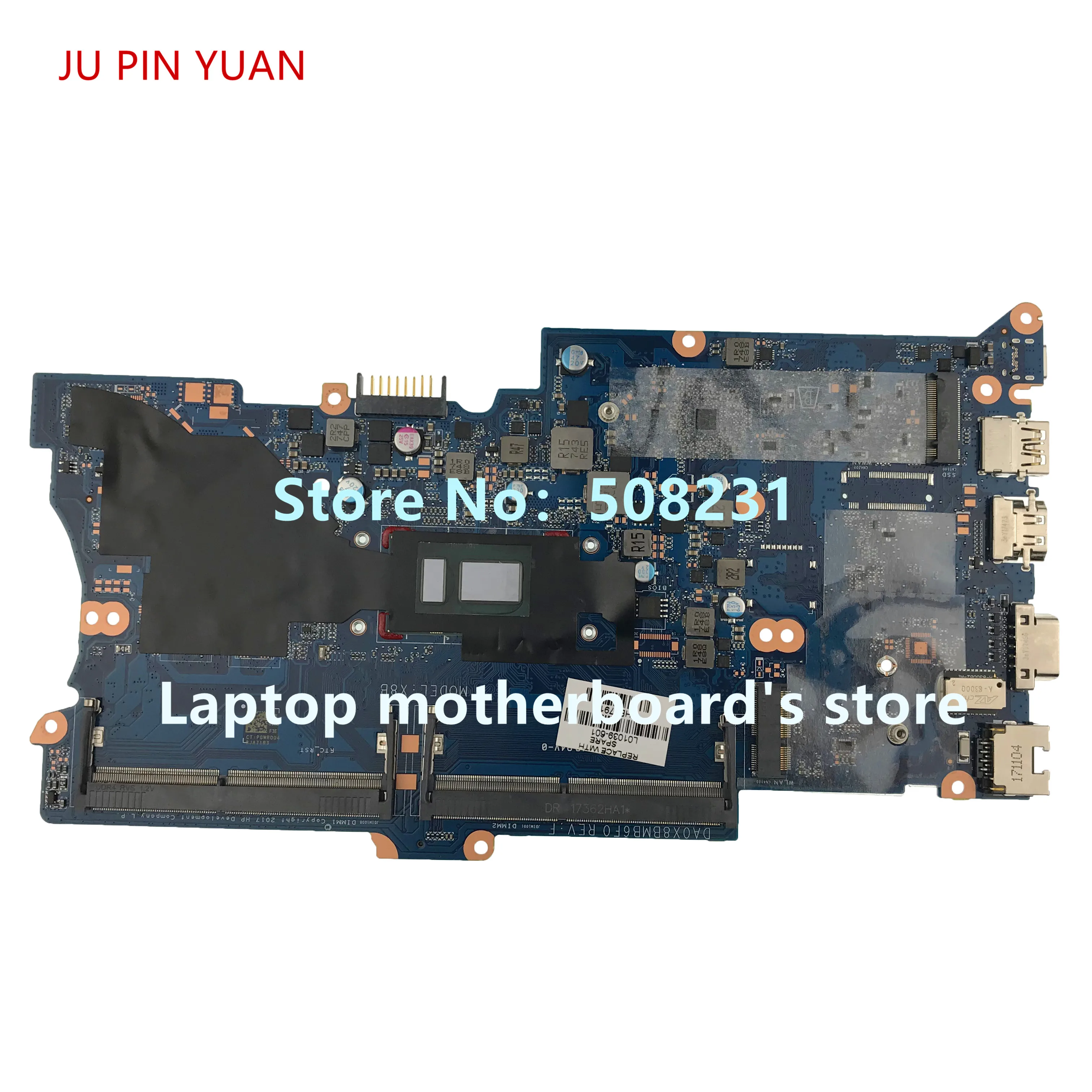 Ju pin yuan L01039-001 L01039-601 DA0X8BMB6F0 материнская плата для ноутбука hp ProBook 430 G5 440 G5 Тетрадь ПК I5-8250U полностью протестирована