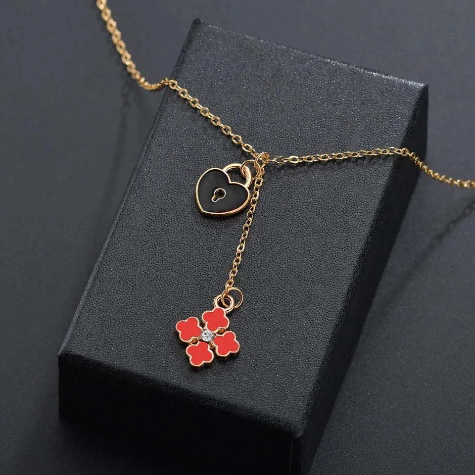 

Lock Heart Flower Pendant Necklaces For Women Romantic Necklaces Fashion Jewelry Great Necklaces Gifts For Girlfriend