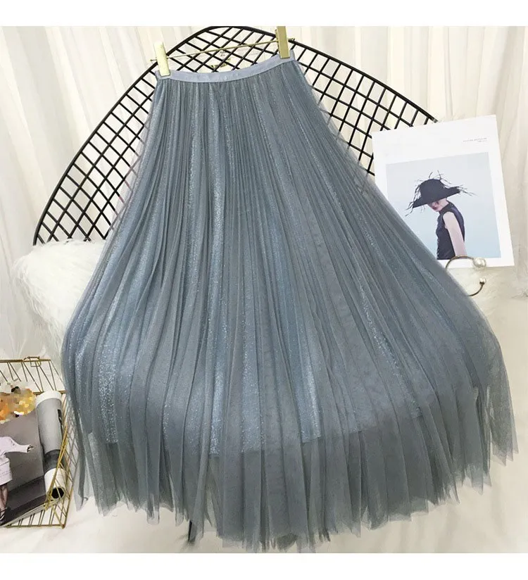 Весенняя женская длинная юбка с высокой талией, Женская юбка миди, Faldas Mujer Saias, модная женская плиссированная юбка