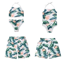 Купальник для мамы и дочки, новые Семейные купальники, купальник для мамы и дочки, пляжная одежда с цветочным рисунком, Одинаковая одежда для папы и сына, плавки