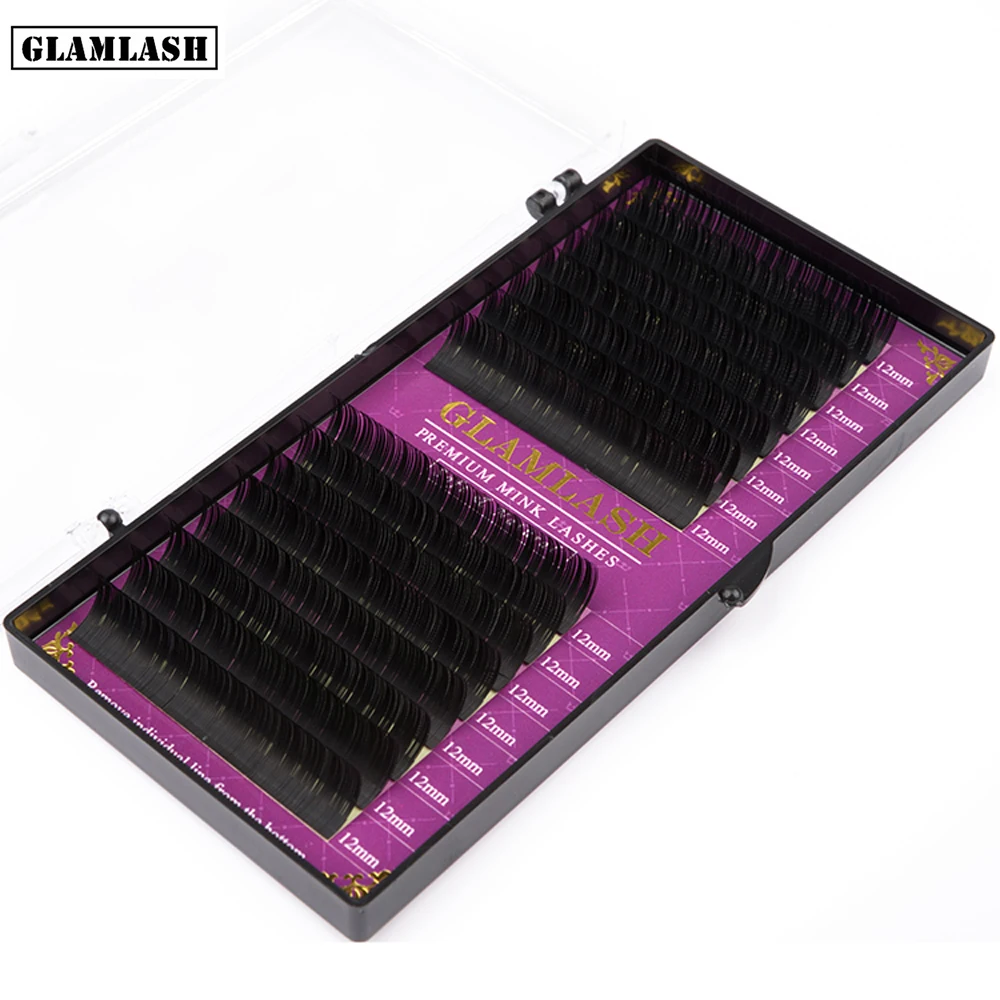 

GLAMLASH 16Rows hand made synthetic mink individual eyelash extension lashes natural soft false eyelashes makeup cilios