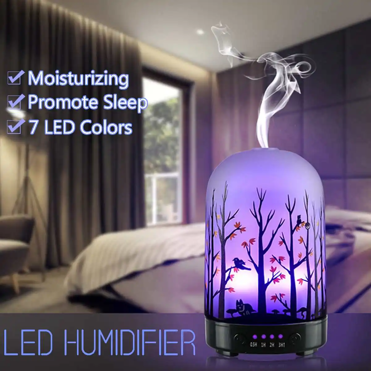 

12W Ultrasonic Air Humidifier Essential Oil Diffuser Aromatherapy for Home Car Mist Maker with LED Night Lamp for Christmas Gift
