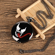 Античная злой дух длинный язык Дизайн бронзовая подвеска кварц карманные часы ретро Подвеска для ожерелья Подарочные сувениры для Для мужчин Для женщин