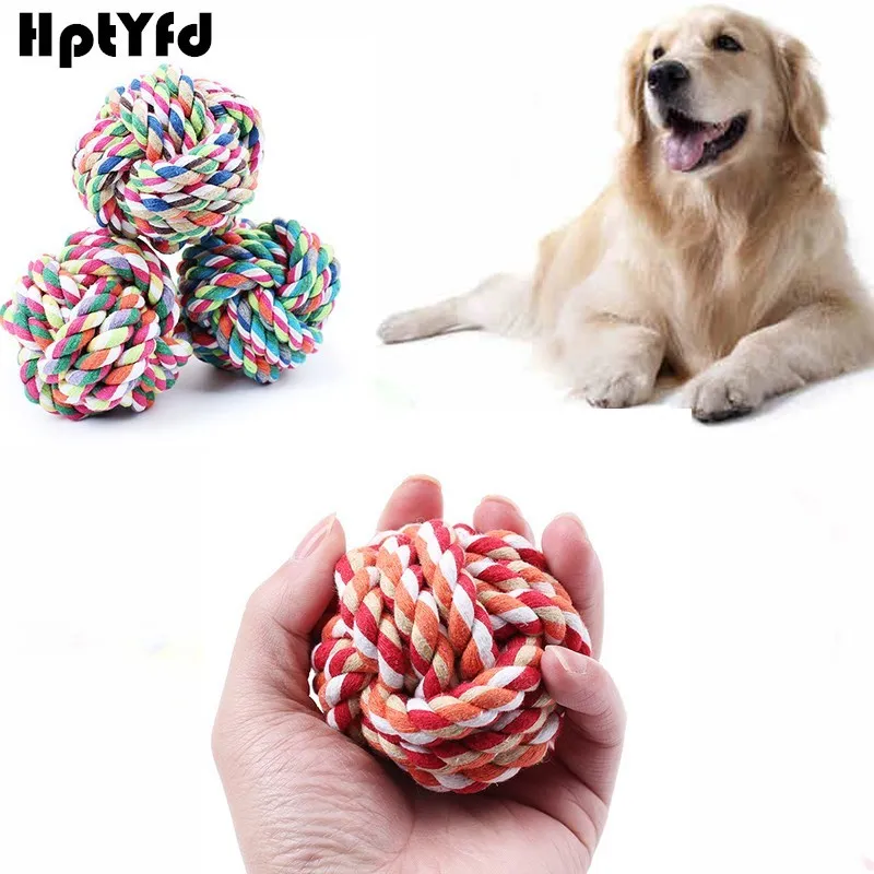 

3 Size Dog Toy Solid Cotton Knot Ball Chew Toys Resistant Bit for Pet Dogs Teeth Training Clear Molars Playing Pet Supplies