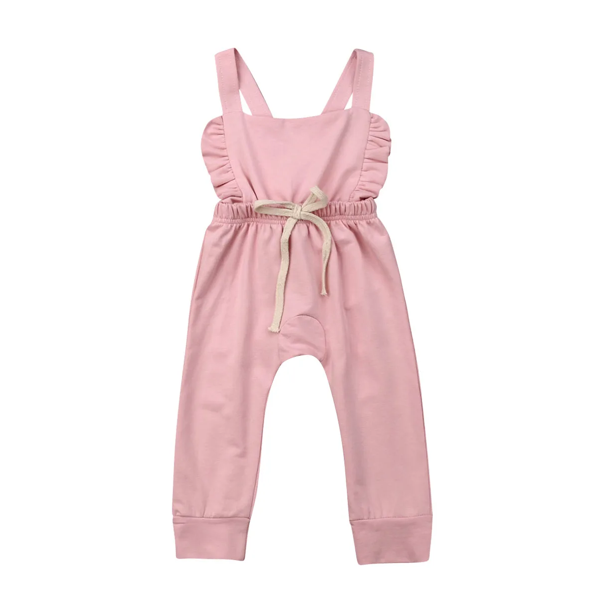 

Toddler Kid Baby Girl Ruffle Bib Pants Striped Romper Overalls Cotton One Piece Outfits Baby Girl Clothes