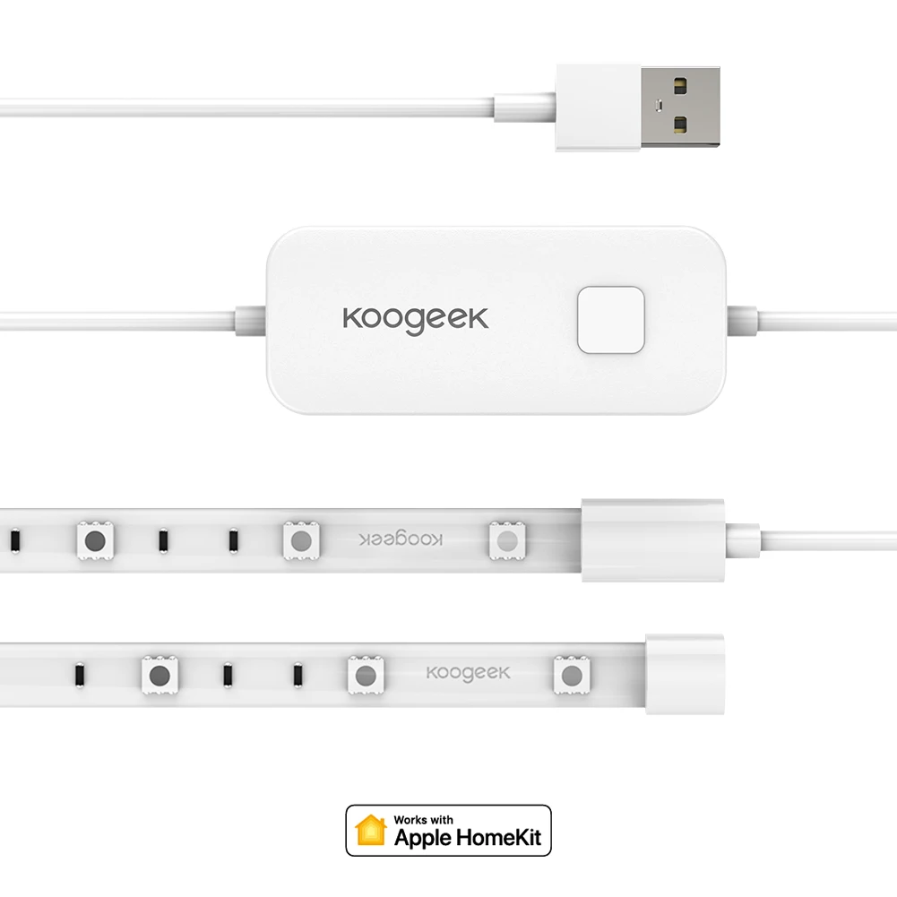 

1Pcs/Lot Koogeek LS1 WiFi Smart Light Strip For Alexa HomeKit Voice Control For Google Assistant 16 Million Colors Dimmable
