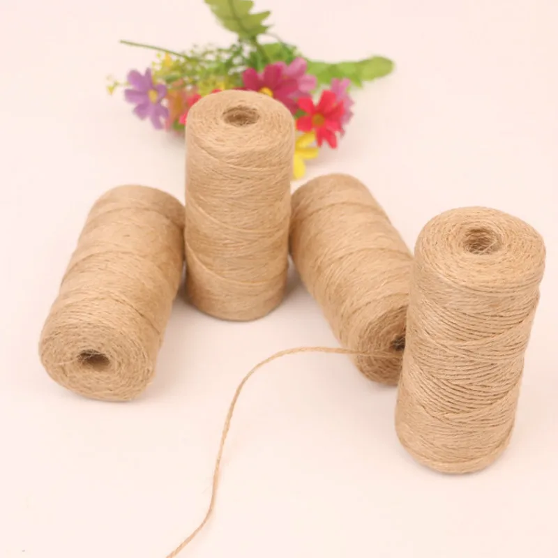 

100 Meters Natural Dry Twine Cord Jute Twine Rope Thread For DIY Decor Toy Crafts Parts rustic decorations for home
