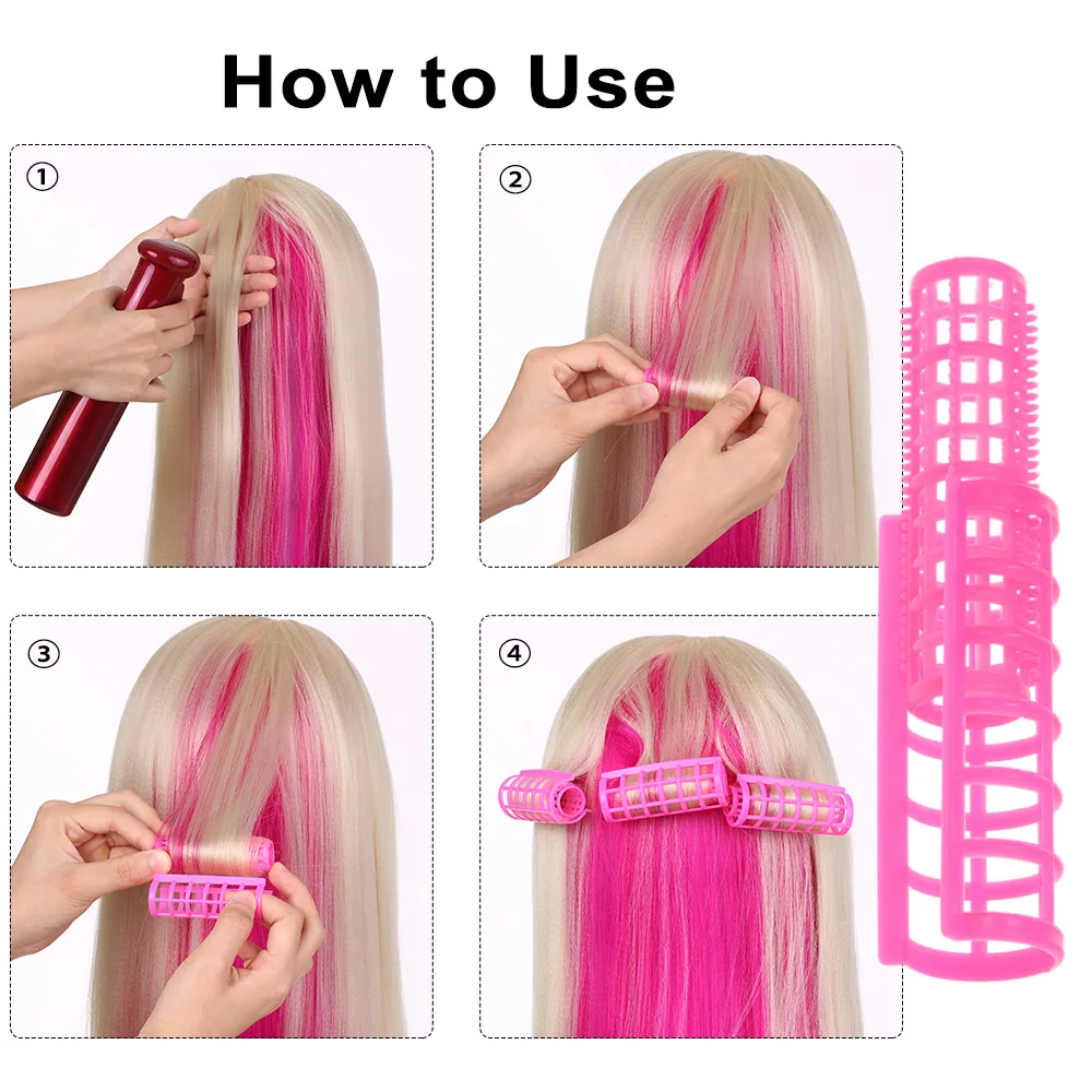 

Plastic Curlers Hair Rollers for Hair Styling Hairdressing DIY Curling Tool 12PCS Hair Rollers