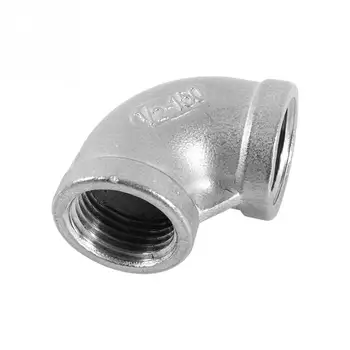 

1/2 Elbow Pipe Connector 90 Degree Angled Stainless Steel Female Threaded DN15