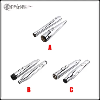 

Motorbike 4" Chrome Mufflers System Exhaust Pipes For Harley Touring Bagger Models Dresser Road King Electra Glide 2017-2019