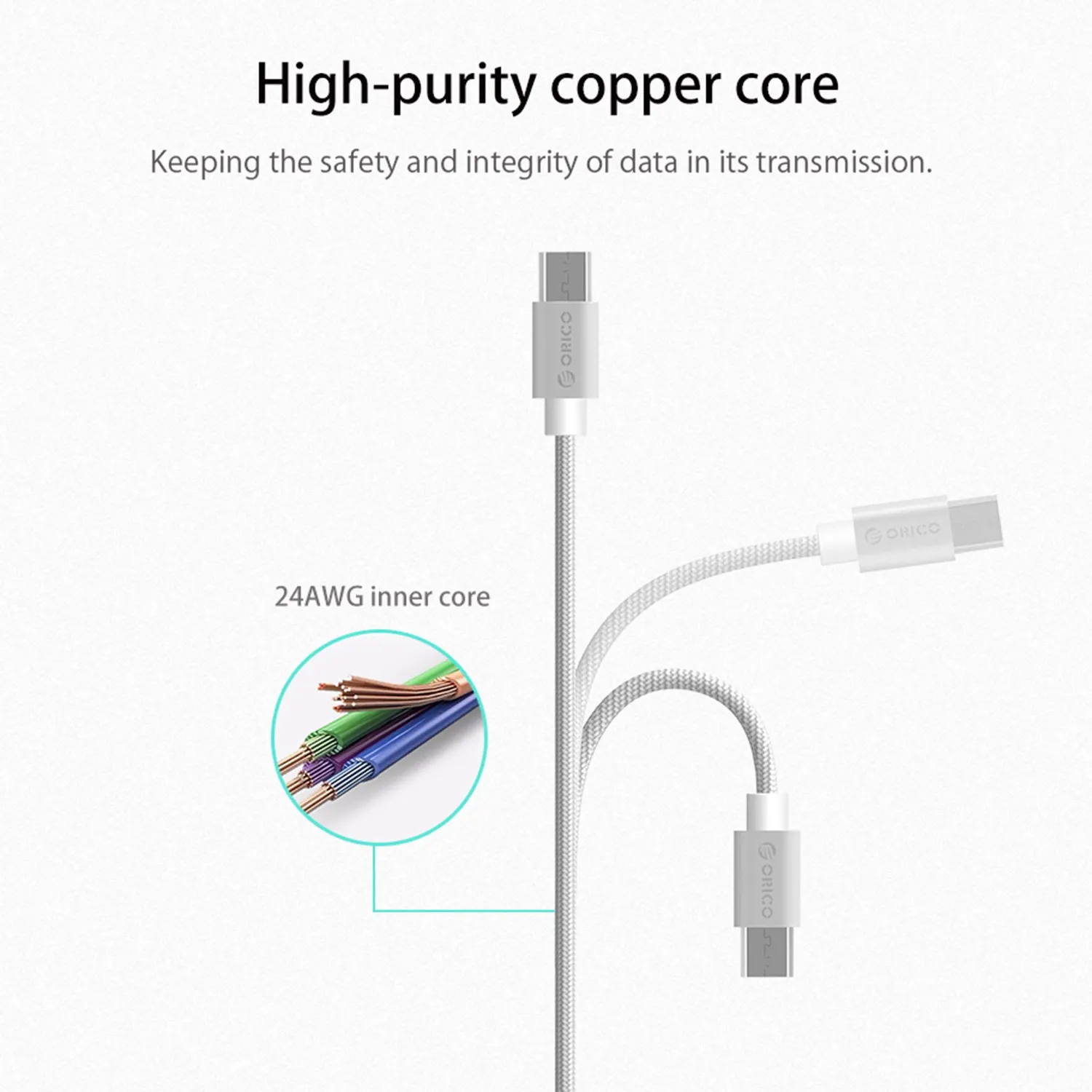 Htf Usb نوع-C كابل يو إس بي-C سريع شحن كابل بيانات نوع-C Usb كابل الشاحن ل نيكزس 5X ، 6 P ، Oneplus 2 ، Xiaomi