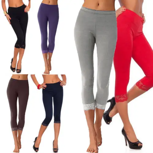 

HIRIGIN Women Ladies Candy Color Stretch sexy Leggings Cropped Capri Winter Warm Suits