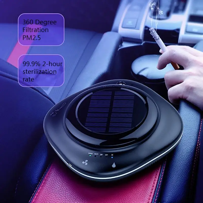 

Solar Car Purifier Negative Anions Absorb Viruses and Bacteria Remove Formaldehyde Pollen Dust Pet Smell Air Purifier Humidifier