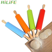 HILIFE помадка торт тесто ролик печенье бисквит тиснение с деревянной Скалка с ручкой силиконовые антипригарные Кондитерские инструменты