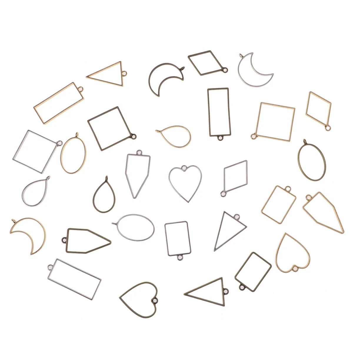 

30PC Alloy Pendants Charms DIY Square Shape Necklace Decor Gift Accessory