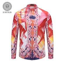 Новые модные мужские рубашки красный цветочный принт 3d мужские платья рубашки с длинным рукавом Повседневная гавайская рубашка M до XXL Высокое качество