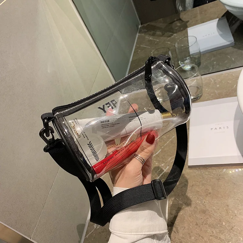 

Summer Transparent Jelly Bag Crossbody Bags For Women 2019 PVC Luxury Handbag Designer Ladies Round Beach Clear Shoulder Bag Sac