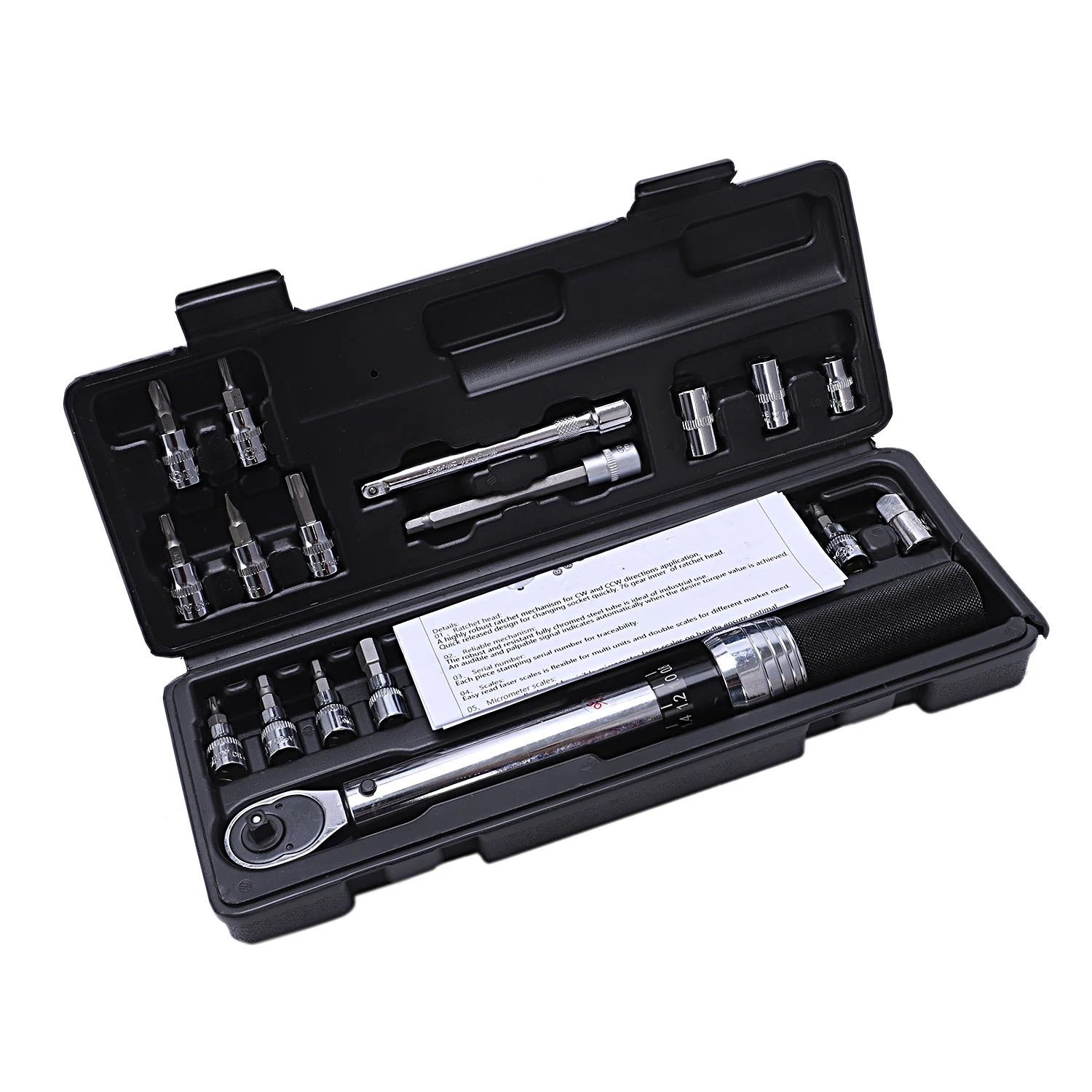 

SHGO HOT-MXITA 1/4inch 1-25NM 25PCS Click Adjustable Torque Wrench Bicycle Repair tools kit set tool bike repair spanner hand