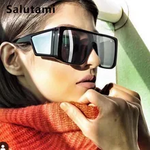 Цельные Серебристые зеркальные Мужские солнцезащитные очки Роскошные брендовые Черные Квадратные Солнцезащитные очки женские большие сексуальные шикарные Винтажные Солнцезащитные Очки