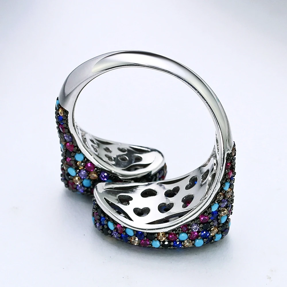 DreamCarnival 1989 Hot Recommend Oval Special Design Party Rings for Women Micro Zirconia Pave Silver Ring Wholesales SJ31032RB