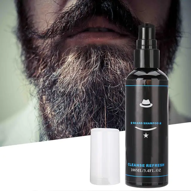 100ML Natural Cocoanut Oil Men Beard Shampoo Deep Cleansing Moisturizing Shampoo Beard Care 6