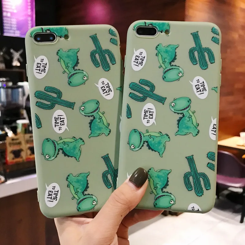 

Ins Dinosaur Patterned Phone Case For iPhone XS Max XS XR X Cute Patterned Soft TPU Cover for iPhone 7 Plus 6S 8 Plus Cases