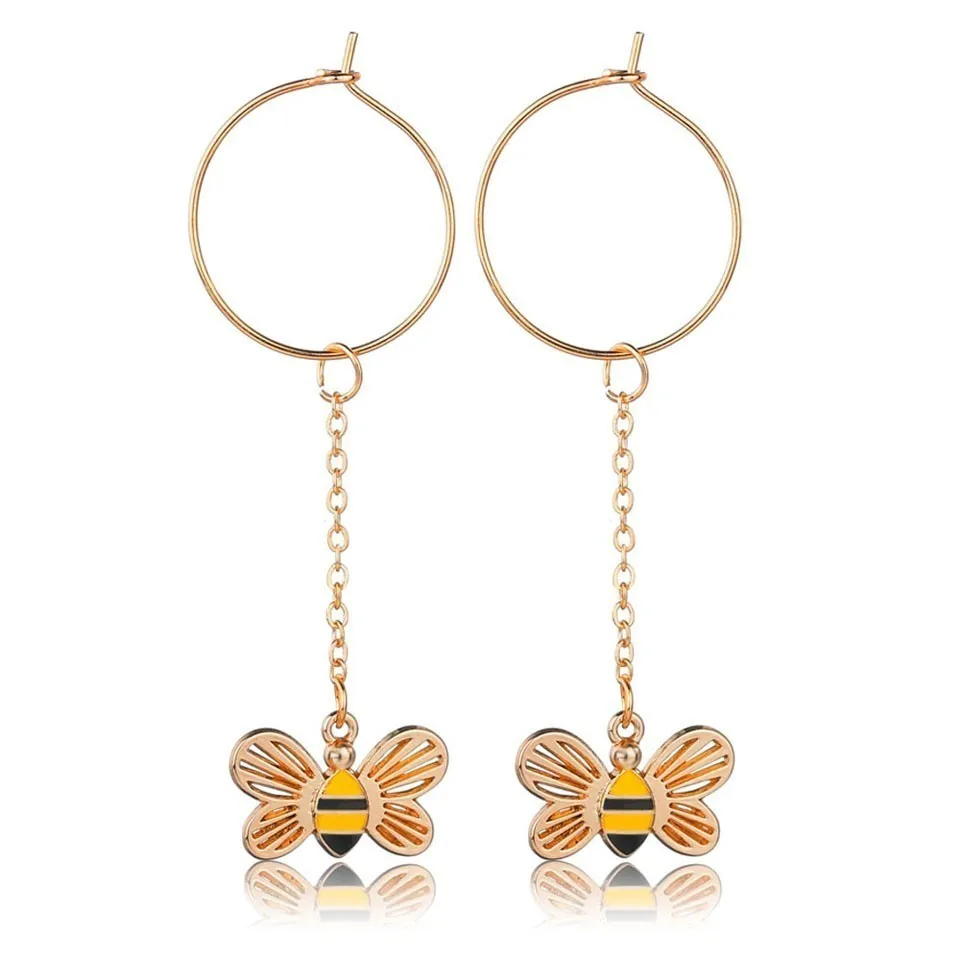 

YANGQI 2019 Cute Animal Earrings Cute Gold And Silver Bee Deisgn Wedding Jewelry Fashion Gifts For Women Trendy Jewelry European