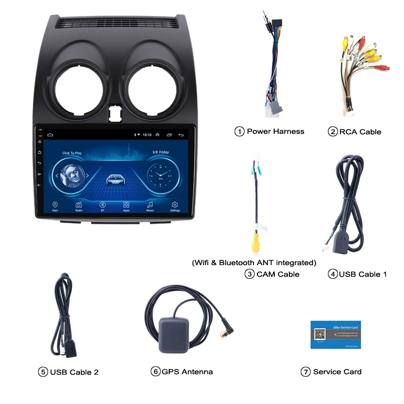 Top Android 8.1 Car Audio Player 9 inch For Nissan Qashqai 2006-2013 Car GPS Navigation With HD Screen,Playstore,Wifi 5