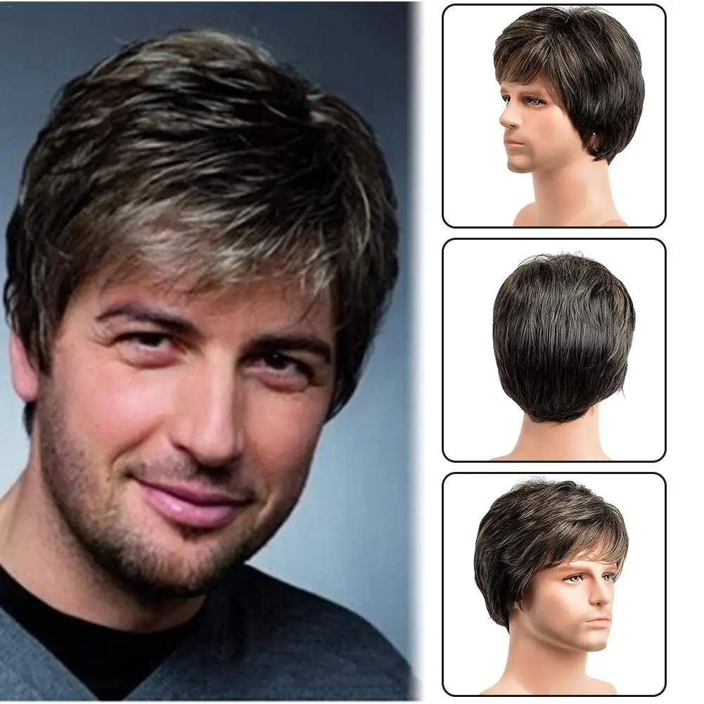 

Fashionable Men's Toupee Rug Hairpiece Brown Assorted Cosplay Natural Handsome Hair Wig