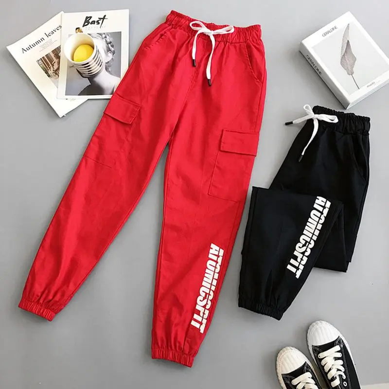 Casual Pants Streetwear Women Plus Size Gothic Black Joggers Loose Harajuku Letter Sweatpants Autumn Female High Waist Pants New Casual Pants Streetwear Women Plus Size Gothic Black Joggers Loose Harajuku Letter Sweatpants Autumn Female High Waist Pants New