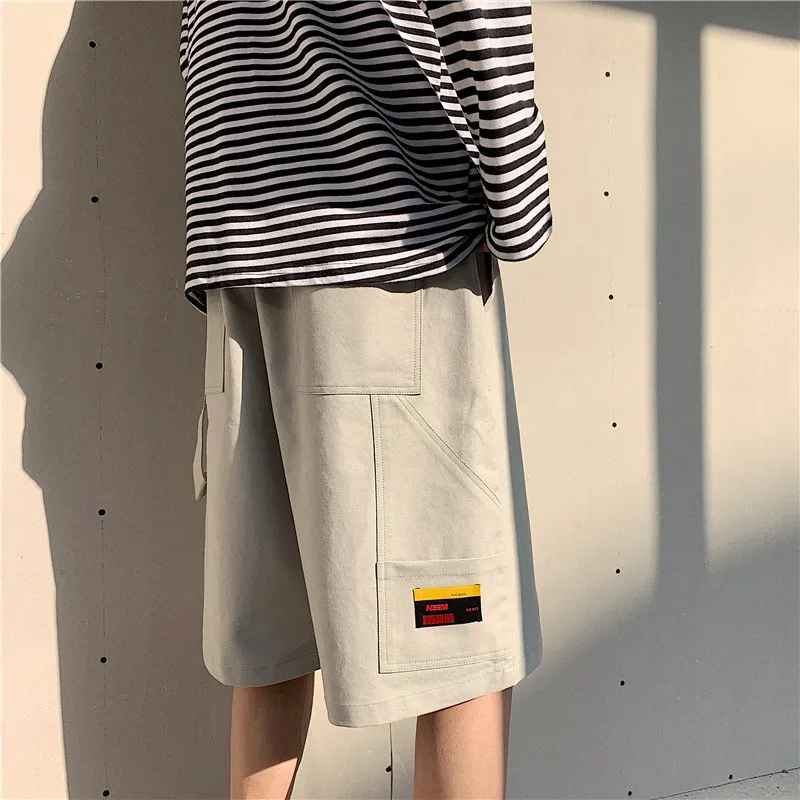 Весна и лето корейский моды прилив мужской свободные Качественный хлопок Harajuku сплошной цвет Студент Спортивные Повседневные Шорты