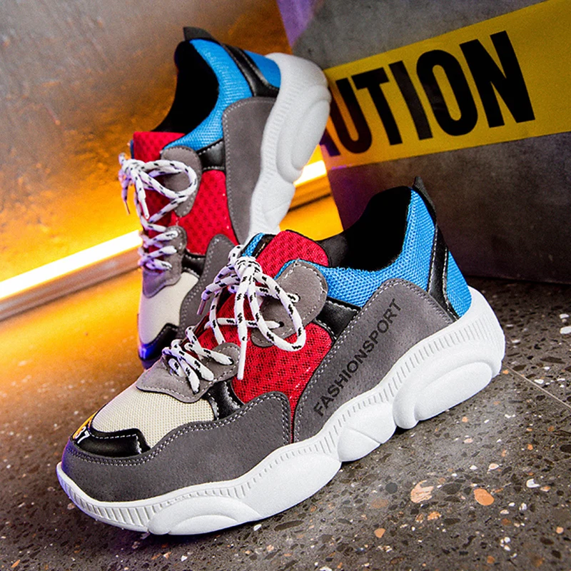 

New Breathable Women Casual Shoes Vulcanize Female Fashion Sneakers 2019 Lace Up Soft Footwears Casual Chunky Sneakers