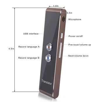 

DOITOP Universal Multi Language Voice Bluetooth Translator Speech Text Translation Device with APP for Business Travel Shopping