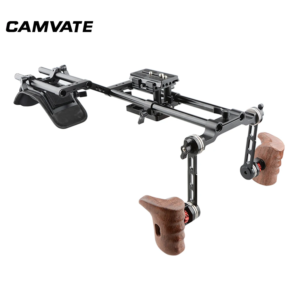 Cammate DSLR Камера Наплечная установка комплект накладки деревянная рукоятка кронштейн ARRI Rosette Rod ER145