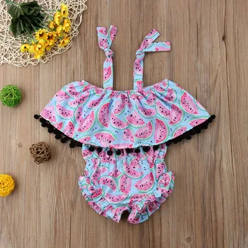 

Pudcoco New Brand Newborn Infant Baby Girl Bodysuit Jumpsuit Sunsuit Tassel Clothes Outfits