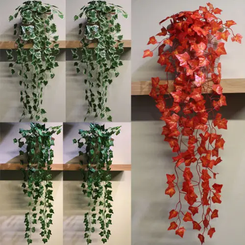 Новые искусственные растения Сваг из лозы листьев со шлейфом гирлянды Плющ лоза Сад Свадебные Открытый Декор листва цветок
