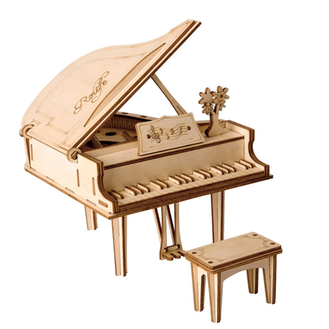 

Robotime 3D DIY Assembled Wooden Painting Grand Piano Model Building Kits Steam Stem Toys Gift For Children
