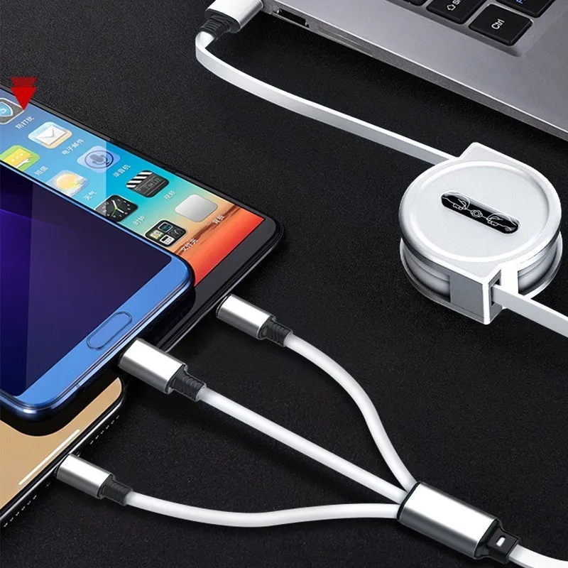 90PAI Quick Charge 3-in-one Speed Up 60% Retractable Charger Charging USB Cable For Micro USB For iphone For USB Type-C Hot Sale 90PAI Quick Charge 3-in-one Speed Up 60% Retractable Charger Charging USB Cable For Micro USB For iphone For USB Type-C Hot Sale