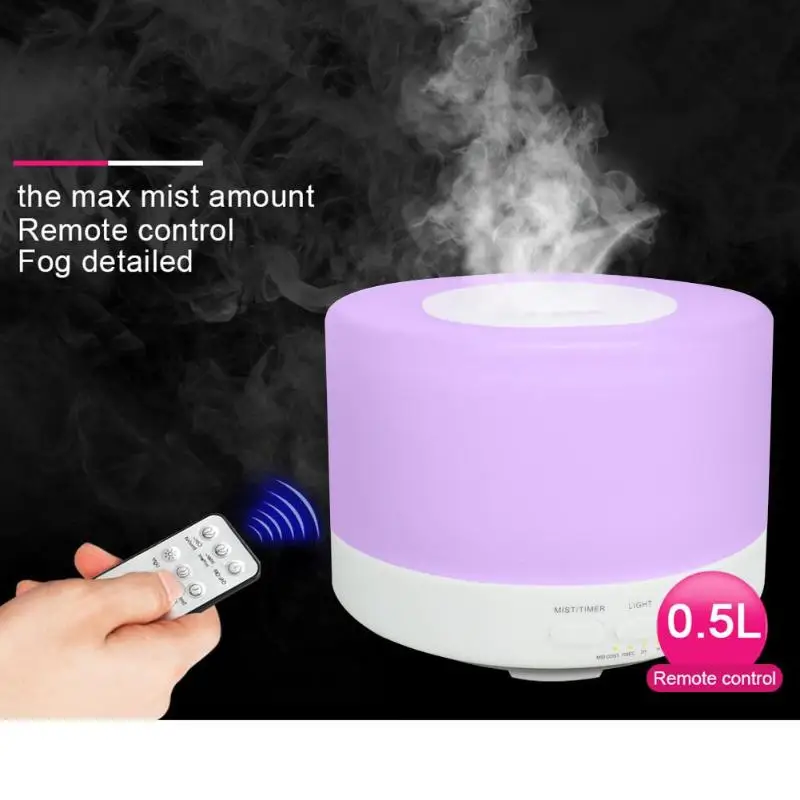 

500mL Aroma Diffuser Oil Diffuser Huile Essentiel Ultrasonic Air Humidifier with Light Manual/Remote Control Humidificador
