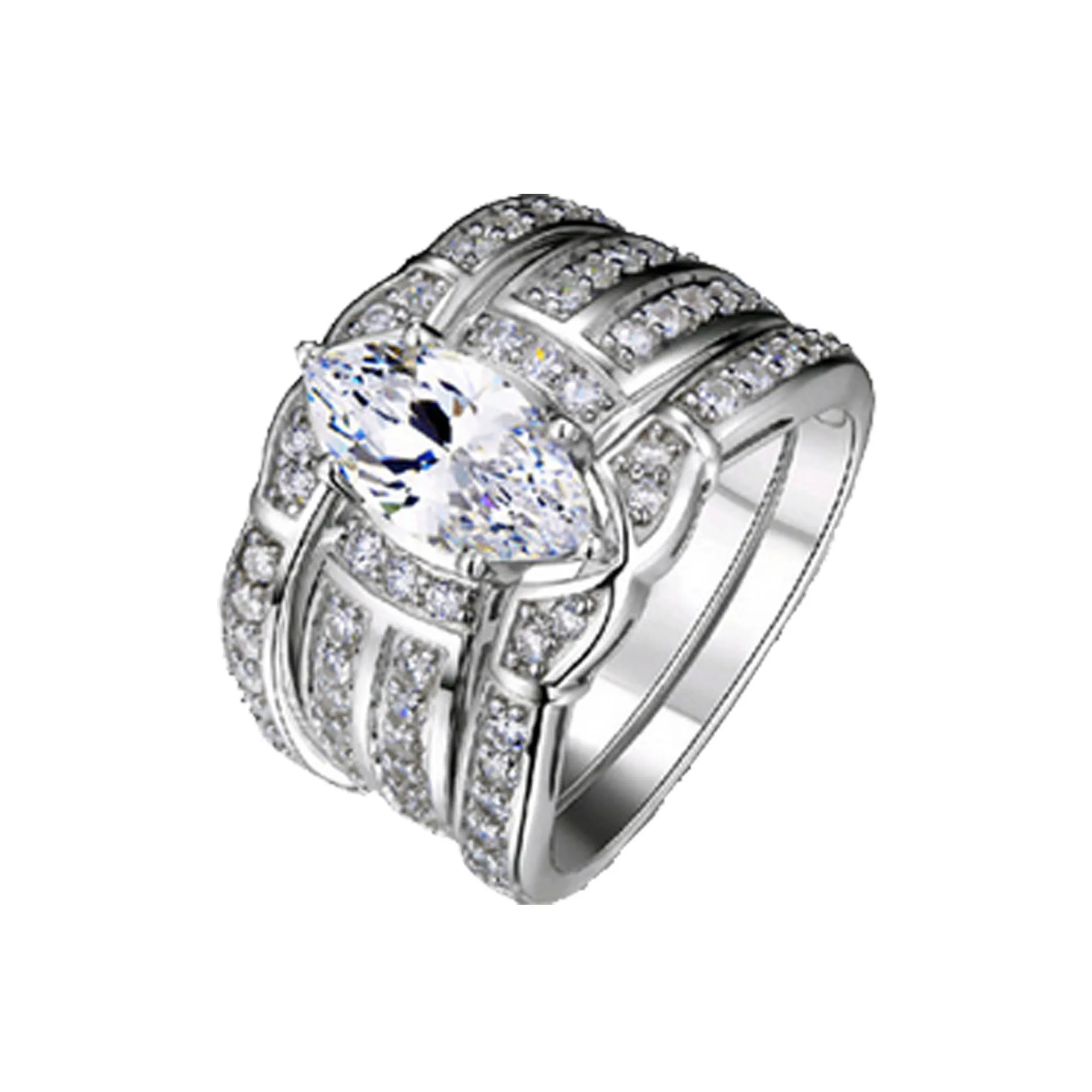 3 шт ювелирные изделия Bangtan кольцо набор Bague Свадебные драгоценные камни кольца