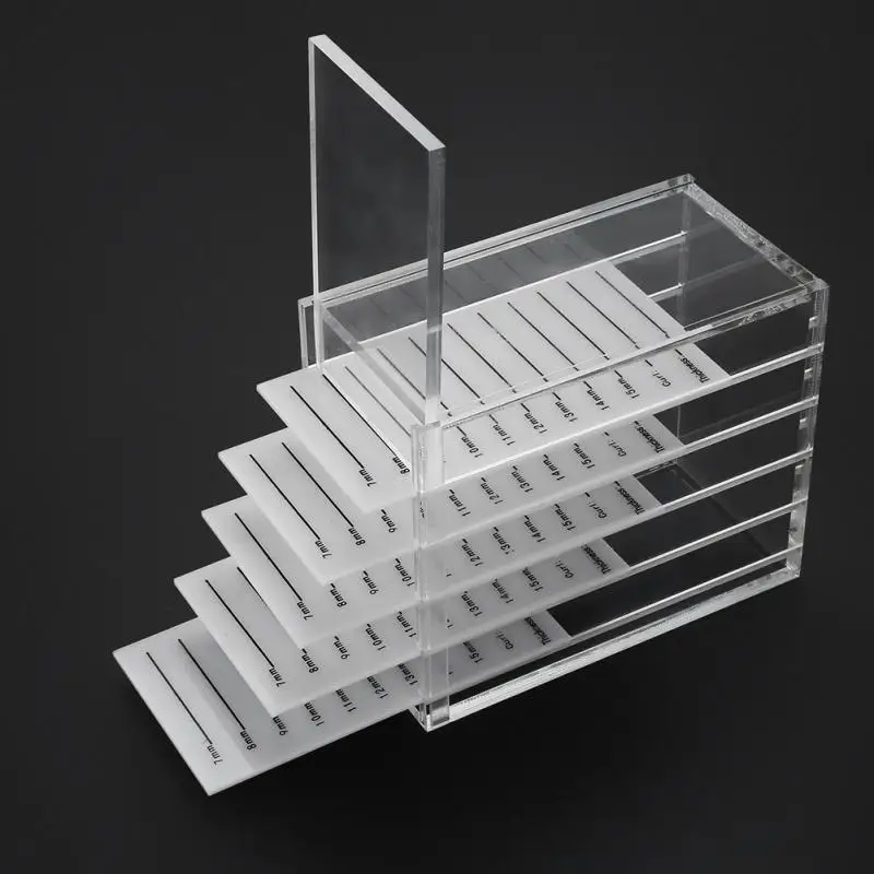 

5 Layers Eyelash Extension Storage Box False Eyelash Display Makeup Organizer Transparent Storage Box Make Up Cosmetic Case