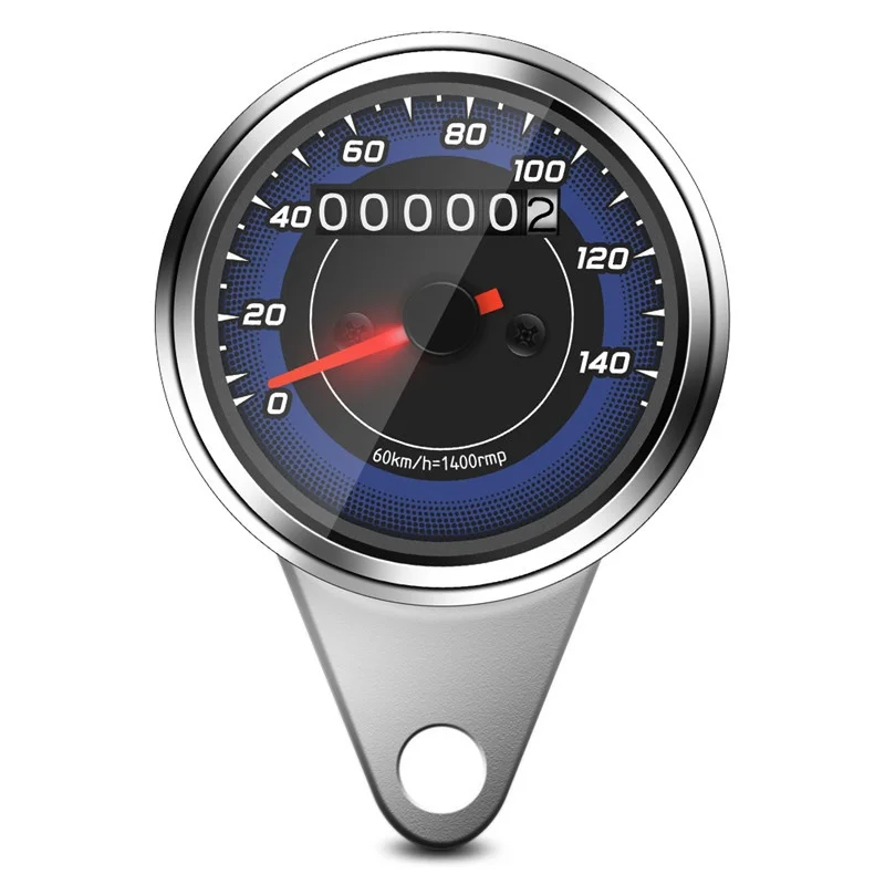 

High Quality B718 Motorcycle Odometer Speedometer Gauge Speed Meter 0-140KM/H with LED Backlight Night Light 12V Blue Background