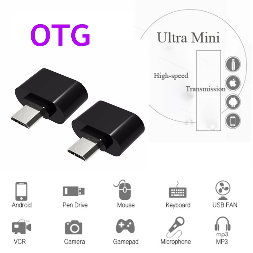 

2 Pcs/Lot Mini Micro USB Male to USB 2.0 Female Adapter Camera Tablet MP3 OTG Converter Card Reader Flash Drive OTG Cable Reader