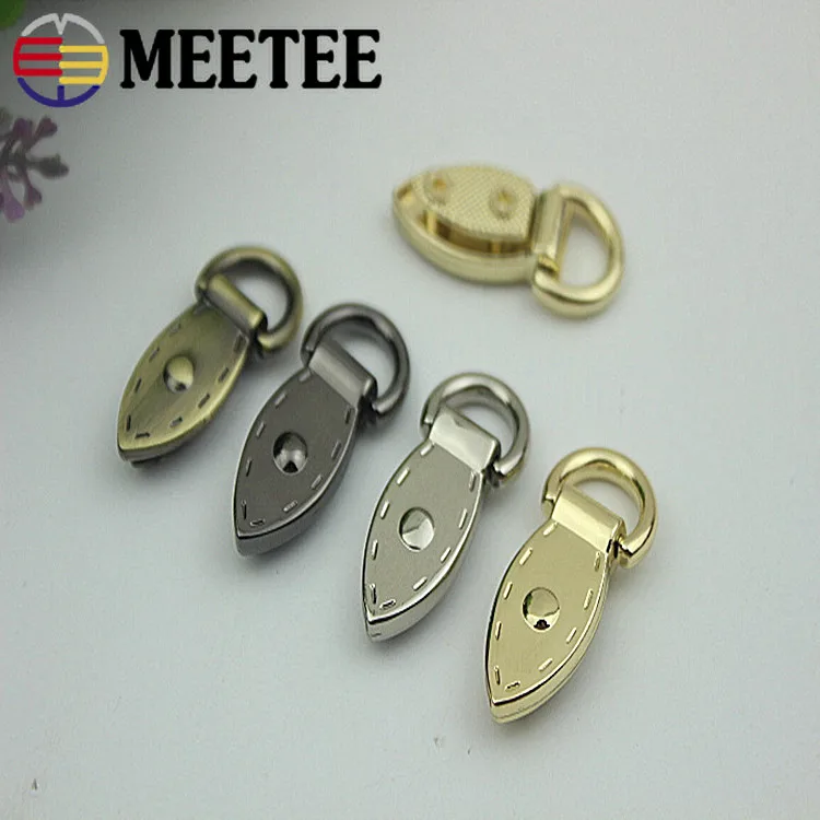 

Meetee 4pcs 3.5CM Bag Hanging Buckle Side Ring Zipper Nail Head Screw Bag Hanging Chain Buckle Hardware Accessories AP356