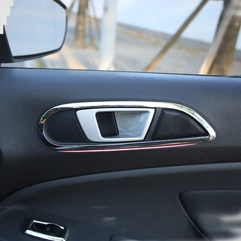 

A Little Change Abs Chrome Inner Trim Door Hand Clasping Decorative Ring Sticker for Ford Ecosport Fiesta MK7 Auto Accessories